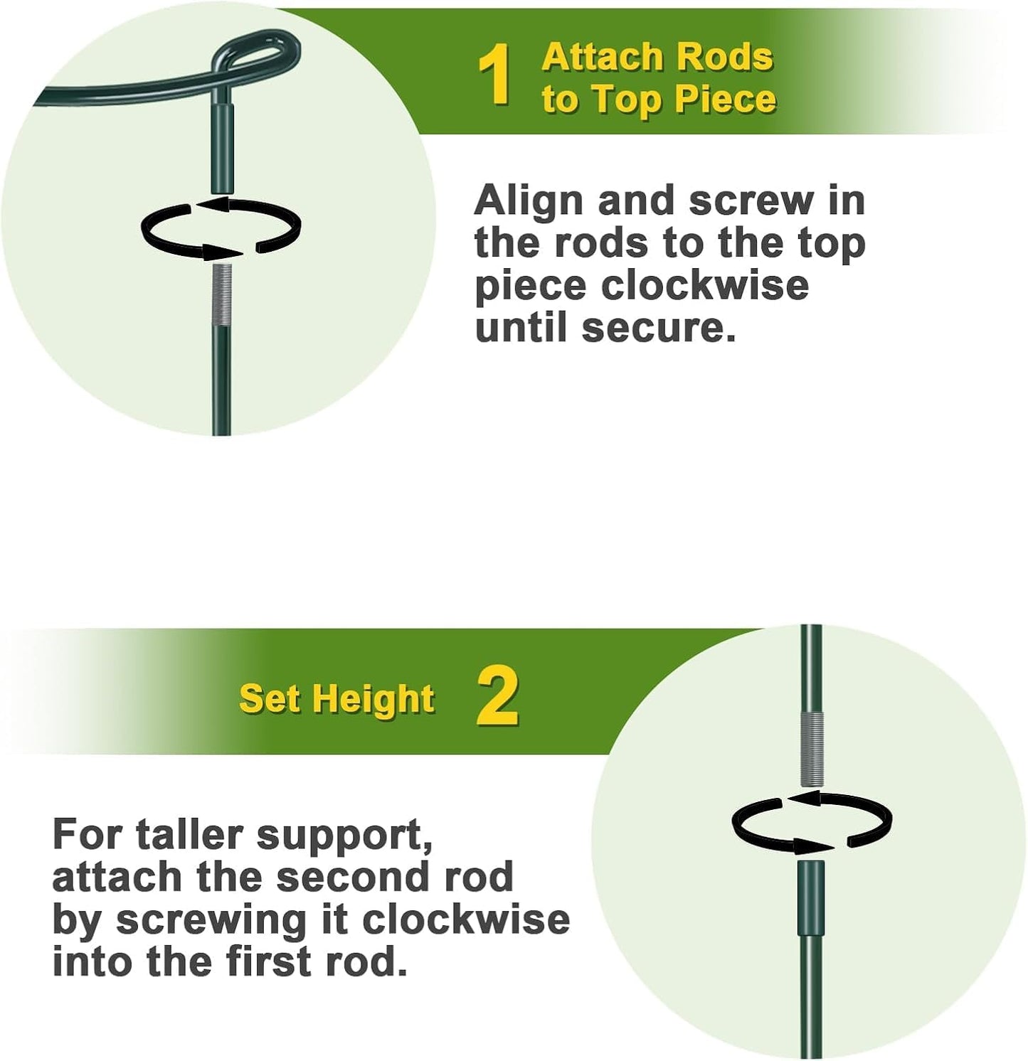 4 Pack Height Adjustable Metal Plant Support (36" H or 24" H or 12" H), Heavy Duty Peony Cages and Supports, Half Round Tall Plant Support Ring for Outdoor Indoor Plant Hydrangea Flower