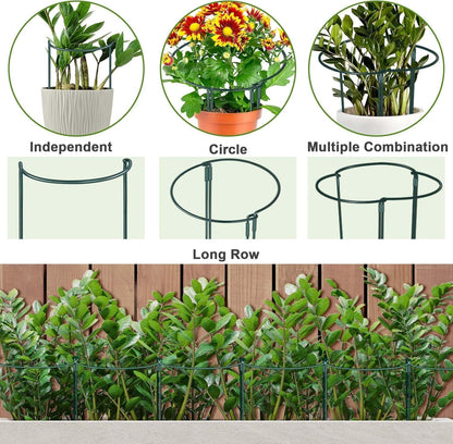 4 Pack Height Adjustable Metal Plant Support (36" H or 24" H or 12" H), Heavy Duty Peony Cages and Supports, Half Round Tall Plant Support Ring for Outdoor Indoor Plant Hydrangea Flower