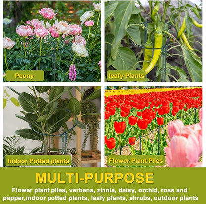 4 Pack Height Adjustable Metal Plant Support (36" H or 24" H or 12" H), Heavy Duty Peony Cages and Supports, Half Round Tall Plant Support Ring for Outdoor Indoor Plant Hydrangea Flower