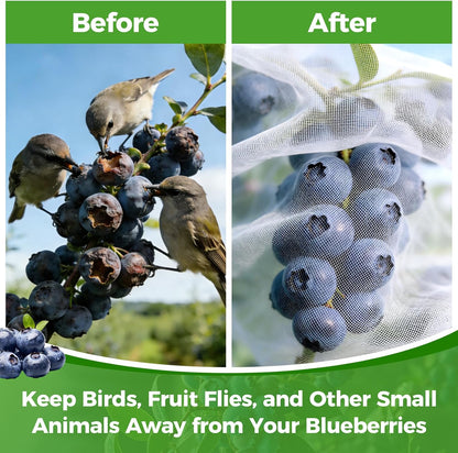 Blueberry Bush Netting Cover 2 Pack, 4.5 x 4.5 ft, Bird Netting with Zipper