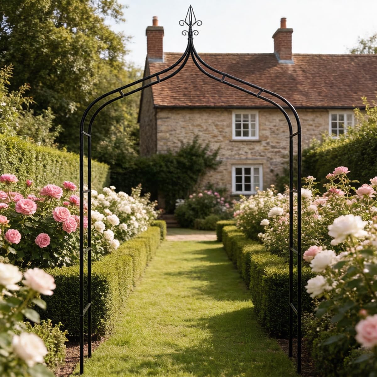 Thick Metal Garden Arch Rust-Proof Heavy Duty for Climbing Vines & Wedding