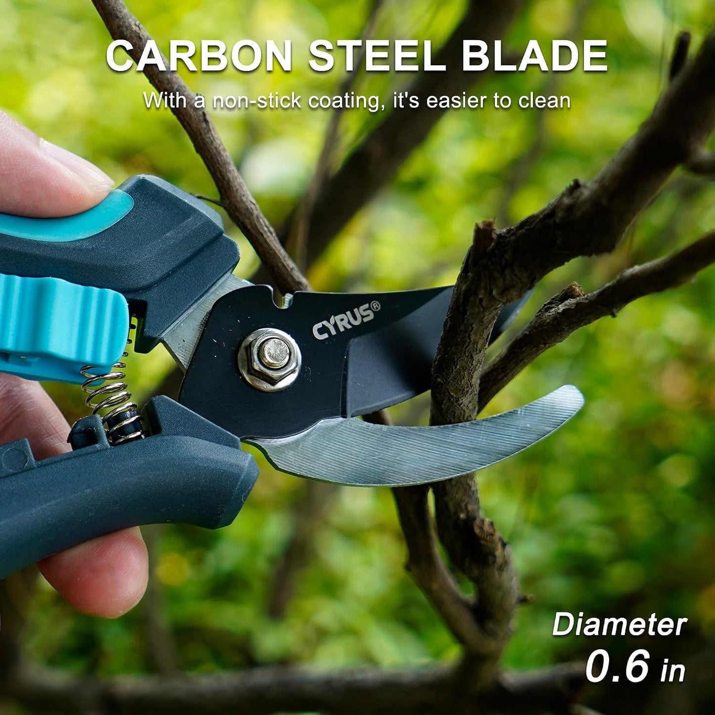 8 Inch Labor Saving Bypass Pruners 2 Adjustable Jaw Openings Garden Shears