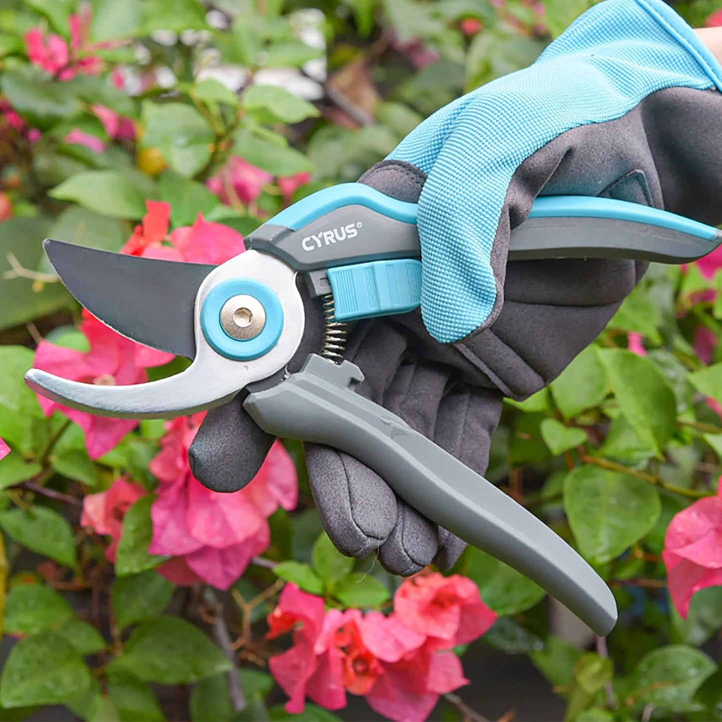 8 Inch Labor Saving Bypass Pruners 2 Adjustable Jaw Openings Garden Shears