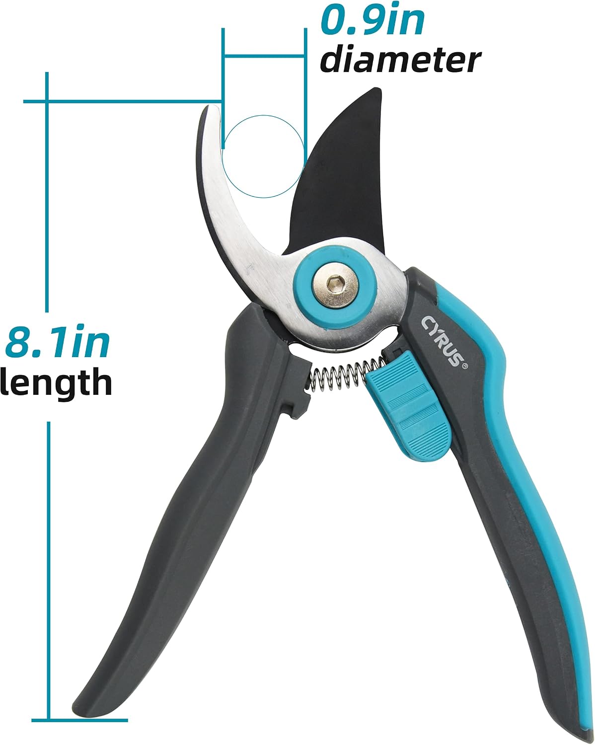8 Inch Labor Saving Bypass Pruners 2 Adjustable Jaw Openings Garden Shears