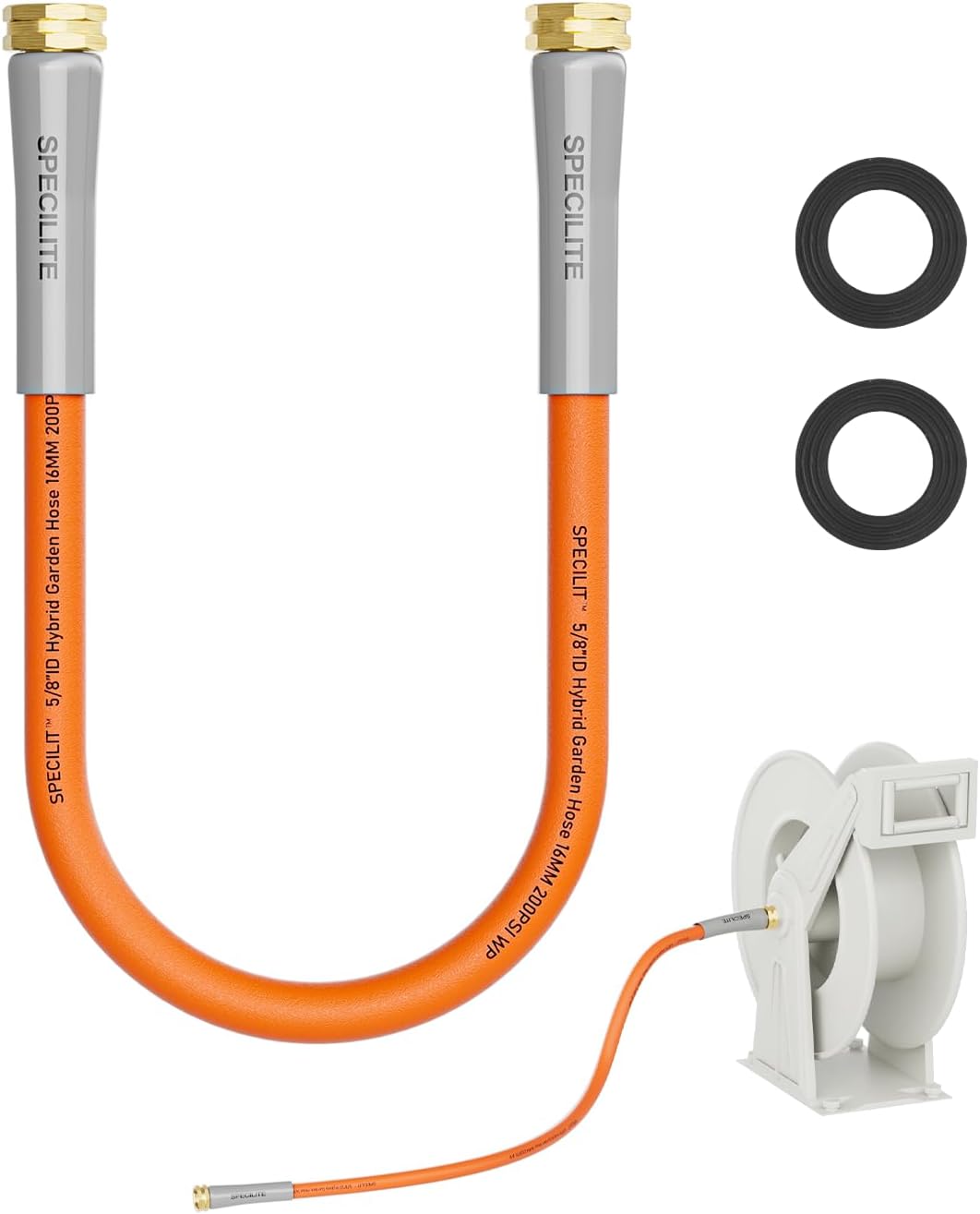 Short Garden Water Hose 10ft x3/4" Dual Female Connector for Reel