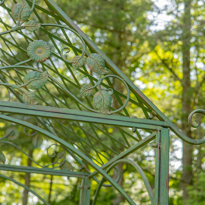 9.5ft T Iron Garden Arch with Embellished Trellis London 1820" (Antique White)