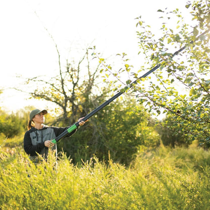 Extendable Tree Saw with Compact Design, Detachable Handsaw and Telescoping Pole, No-Slip H-Grip, Impulse Hardened Teeth, and Wrist Lanyard for Tree Trimming, Hunting, Camping, and Outdoors