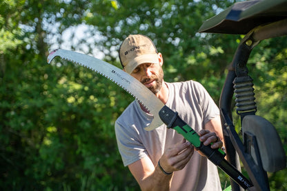 Extendable Tree Saw with Compact Design, Detachable Handsaw and Telescoping Pole, No-Slip H-Grip, Impulse Hardened Teeth, and Wrist Lanyard for Tree Trimming, Hunting, Camping, and Outdoors