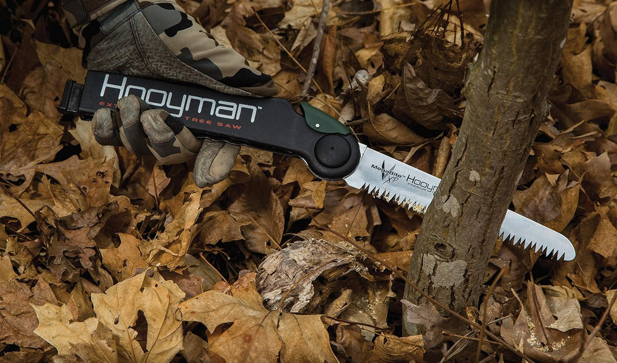 Extendable Tree Saw with Compact Design, Detachable Handsaw and Telescoping Pole, No-Slip H-Grip, Impulse Hardened Teeth, and Wrist Lanyard for Tree Trimming, Hunting, Camping, and Outdoors