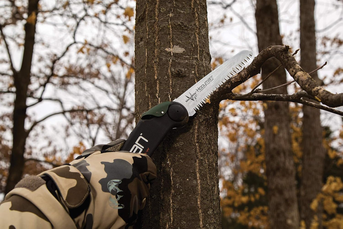 Extendable Tree Saw with Compact Design, Detachable Handsaw and Telescoping Pole, No-Slip H-Grip, Impulse Hardened Teeth, and Wrist Lanyard for Tree Trimming, Hunting, Camping, and Outdoors