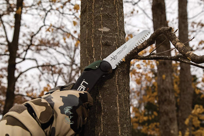 Extendable Tree Saw with Compact Design, Detachable Handsaw and Telescoping Pole, No-Slip H-Grip, Impulse Hardened Teeth, and Wrist Lanyard for Tree Trimming, Hunting, Camping, and Outdoors