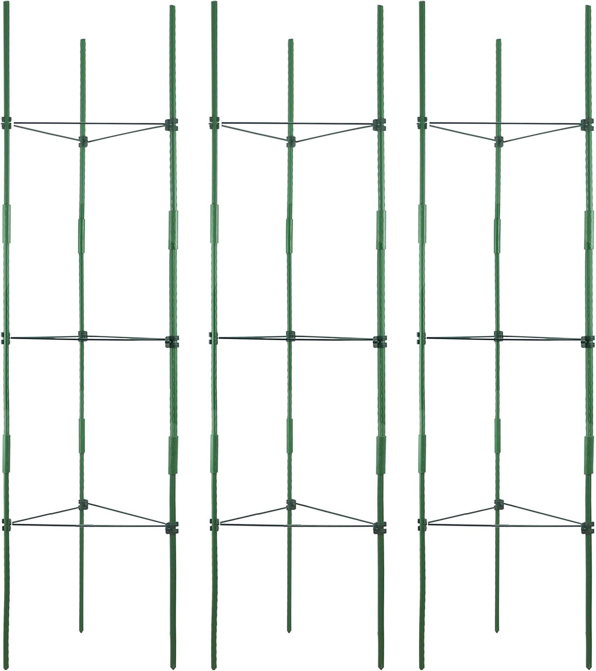 3-Pack Tomato Cage, Plants Support, Trellis Climbing Triangular Cage, Stand for Pepper Eggplant Tomato Flowers