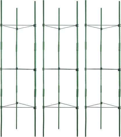 3-Pack Tomato Cage, Plants Support, Trellis Climbing Triangular Cage, Stand for Pepper Eggplant Tomato Flowers
