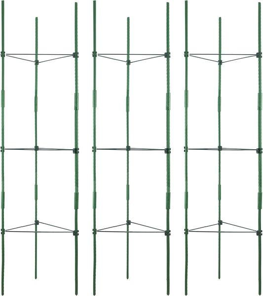 3-Pack Tomato Cage, Plants Support, Trellis Climbing Triangular Cage, Stand for Pepper Eggplant Tomato Flowers