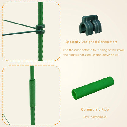 3-Pack Tomato Cage, Plants Support, Trellis Climbing Triangular Cage, Stand for Pepper Eggplant Tomato Flowers