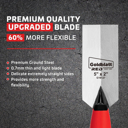 RED Margin Trowel, 5" x 2" Upgraded Ground Blade