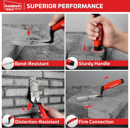 RED Margin Trowel, 5" x 2" Upgraded Ground Blade