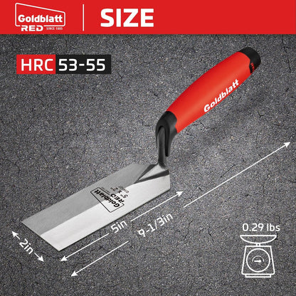 RED Margin Trowel, 5" x 2" Upgraded Ground Blade
