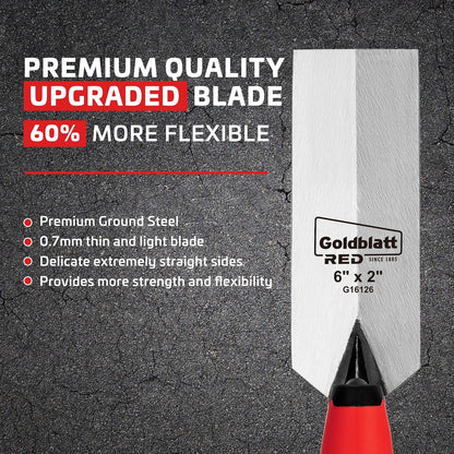 RED Margin Trowel, 5" x 2" Upgraded Ground Blade