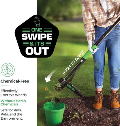 Weed Puller Tool with Long Adjustable Handle (36", 40", & 45"), Quick-Release Weed Ejector Mechanism, Lightweight Aluminum Stand-Up Heavy Duty Weed Remover, 4-Claw Head & Foot Pedal for Easy Weeding
