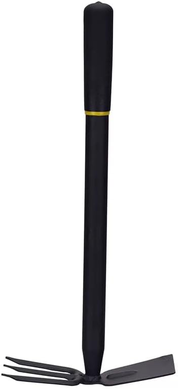 2-in-1 Garden Cultivator Tool, Hand Hoe & Rake, One-Piece Forged Weeding Tool for Soil Loosening, Weeding, Planting