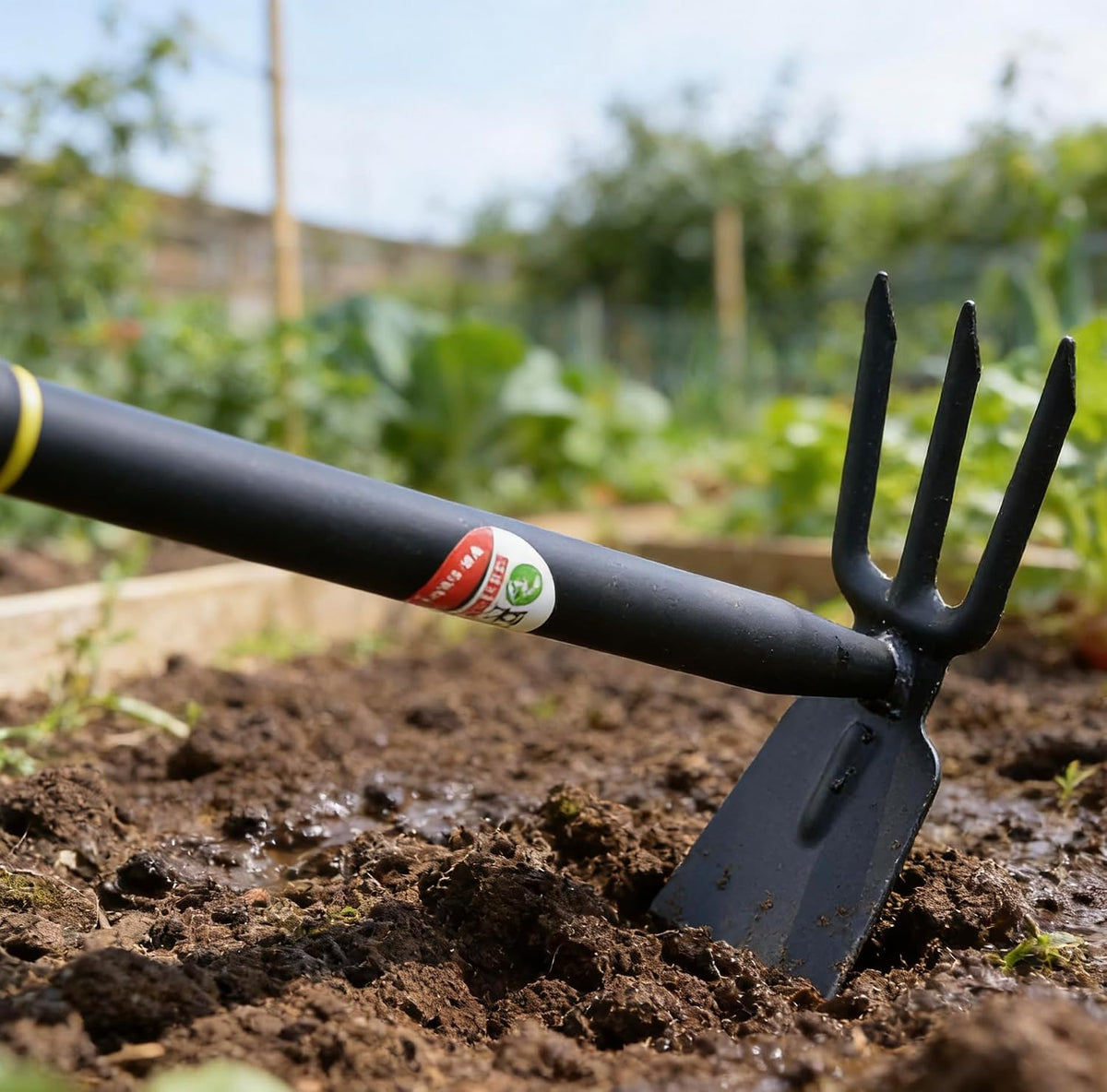 2-in-1 Garden Cultivator Tool, Hand Hoe & Rake, One-Piece Forged Weeding Tool for Soil Loosening, Weeding, Planting