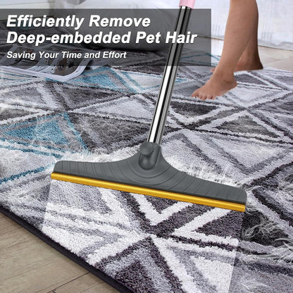 Carpet Rake for Pet Hair Removal, Reusable Carpet Scraper Broom