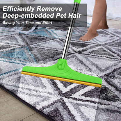 Carpet Rake for Pet Hair Removal, Reusable Carpet Scraper Broom