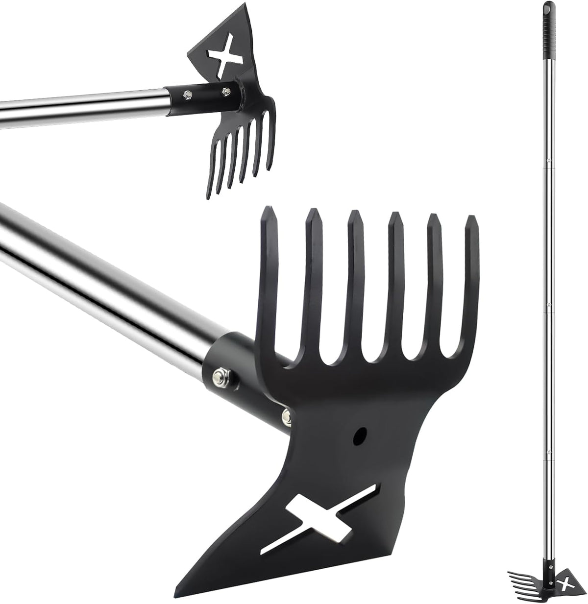 Garden Hoe and Cultivator, 56" Long Handle Weed Puller Tool