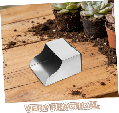 Stainless Steel Transplant Scoop and Mini Soil Shovel for Indoor Plants Succulents Cactus Gardening with 3.23" Wide Portable Potting Trowel Tool