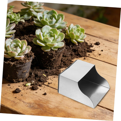 Stainless Steel Transplant Scoop and Mini Soil Shovel for Indoor Plants Succulents Cactus Gardening with 3.23" Wide Portable Potting Trowel Tool