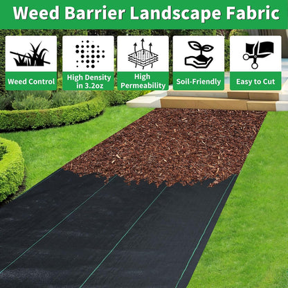 4ft x 300ft Weed Barrier Fabric, Heavy Duty Landscape Fabric
