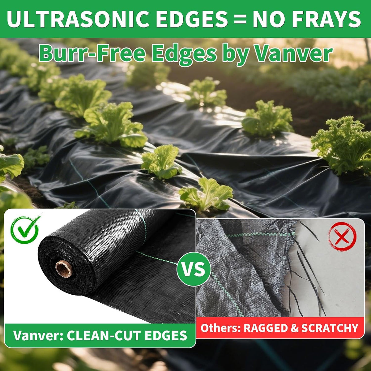4ft x 300ft Weed Barrier Fabric, Heavy Duty Landscape Fabric