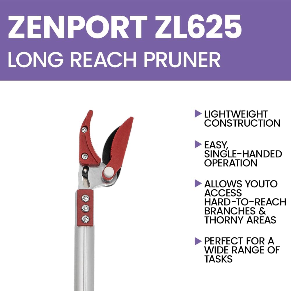 ZL625 Telescopic Long Reach Pruner with Pruning Saw, Extends 70 to 119 Inches