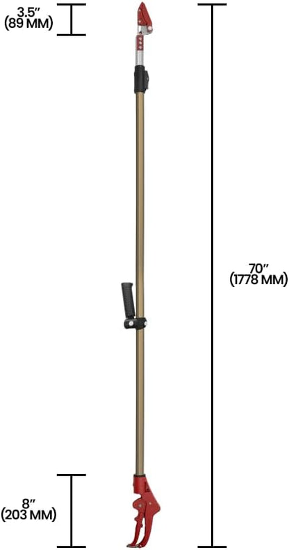 ZL625 Telescopic Long Reach Pruner with Pruning Saw, Extends 70 to 119 Inches