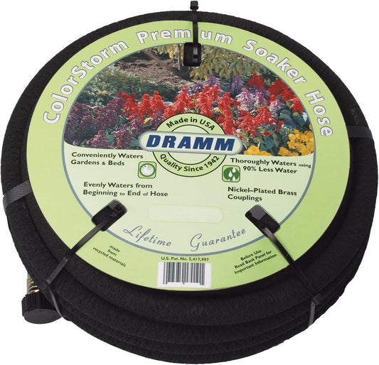 17010 ColorStorm Premium 50 Foot Soaker Garden Hose, Black