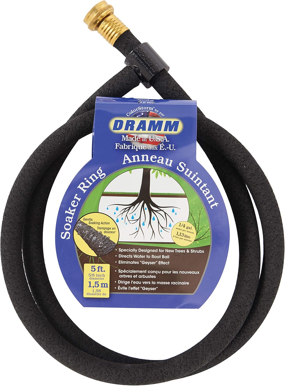 17010 ColorStorm Premium 50 Foot Soaker Garden Hose, Black