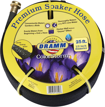 17010 ColorStorm Premium 50 Foot Soaker Garden Hose, Black