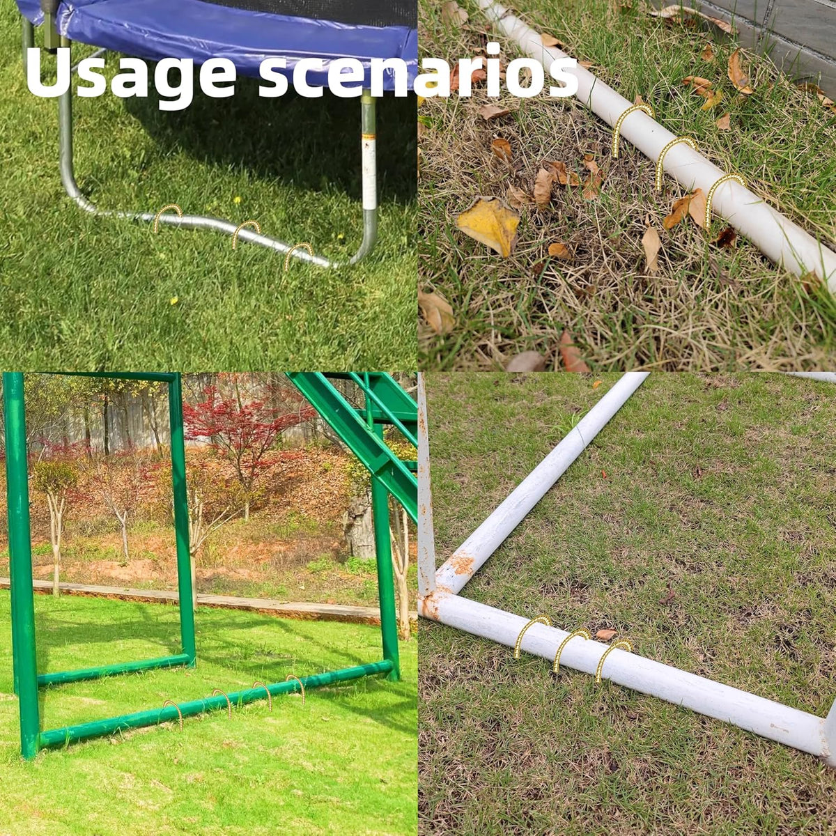 11 Pack Ground Garden Rebar Stakes Rebar 12 Inch Anti-Rust Galvanized Steel U Shape Hook Heavy Duty Ground Anchors for Tents, Position Kits,Fences, and Trampolines Landscape Fabric