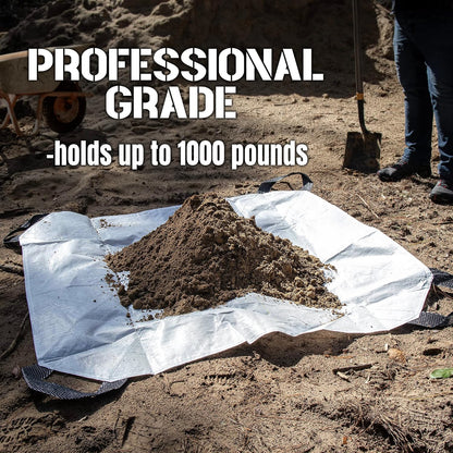 5' x 5' Heavy-Duty Utility Tarp with Reinforced Handles – Waterproof, UV-Resistant Poly-Woven Cover – Ideal for Yard Work, Home, Garden, Construction, Camping & Trailers