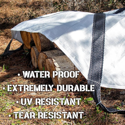 5' x 5' Heavy-Duty Utility Tarp with Reinforced Handles – Waterproof, UV-Resistant Poly-Woven Cover – Ideal for Yard Work, Home, Garden, Construction, Camping & Trailers