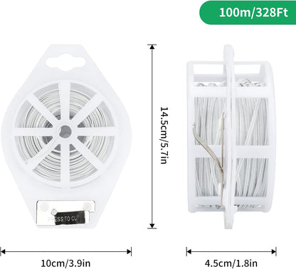 328 Feet Plastic Plant Twist Tie White Garden Plants Tie Multi-Use for Secure Vines,Plants