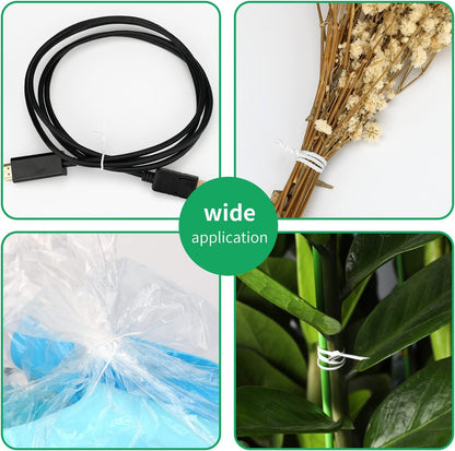 328 Feet Plastic Plant Twist Tie White Garden Plants Tie Multi-Use for Secure Vines,Plants