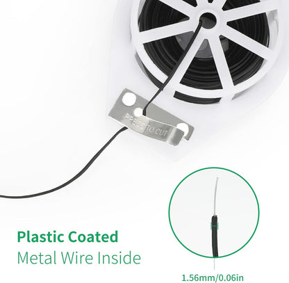 328 Feet Plastic Plant Twist Tie White Garden Plants Tie Multi-Use for Secure Vines,Plants