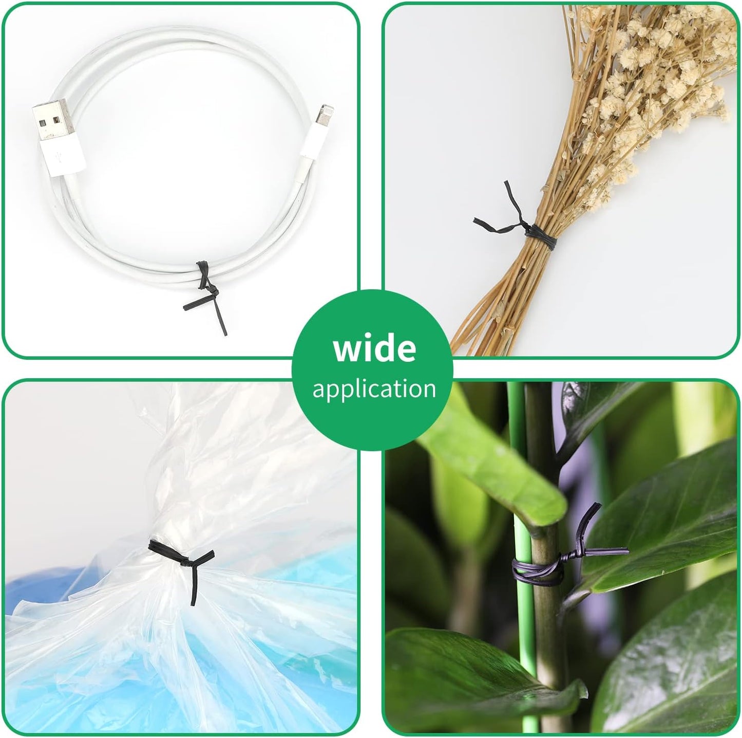 328 Feet Plastic Plant Twist Tie White Garden Plants Tie Multi-Use for Secure Vines,Plants