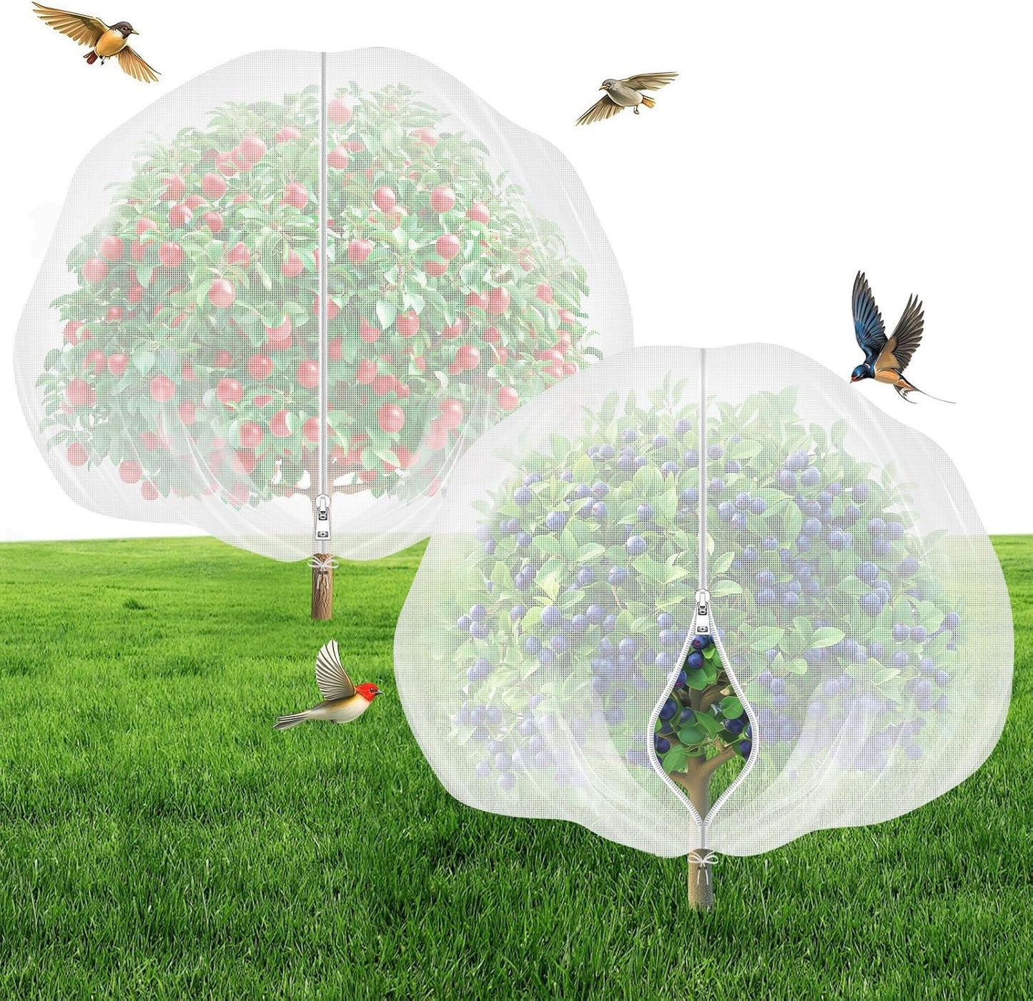 4'x6' Fruit Tree Netting with Zipper & Drawstring