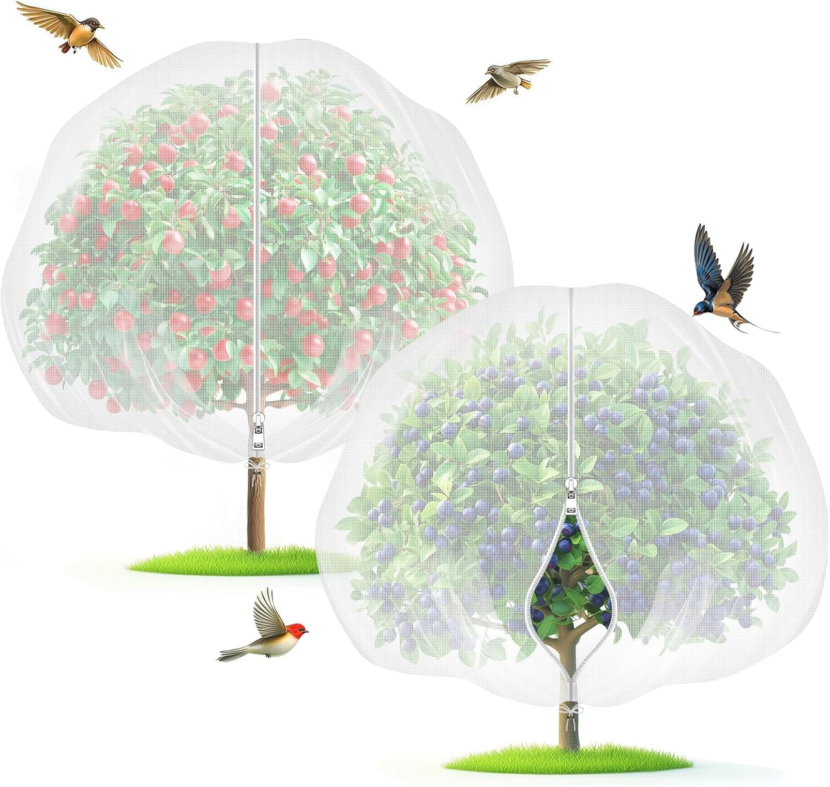 4'x6' Fruit Tree Netting with Zipper & Drawstring