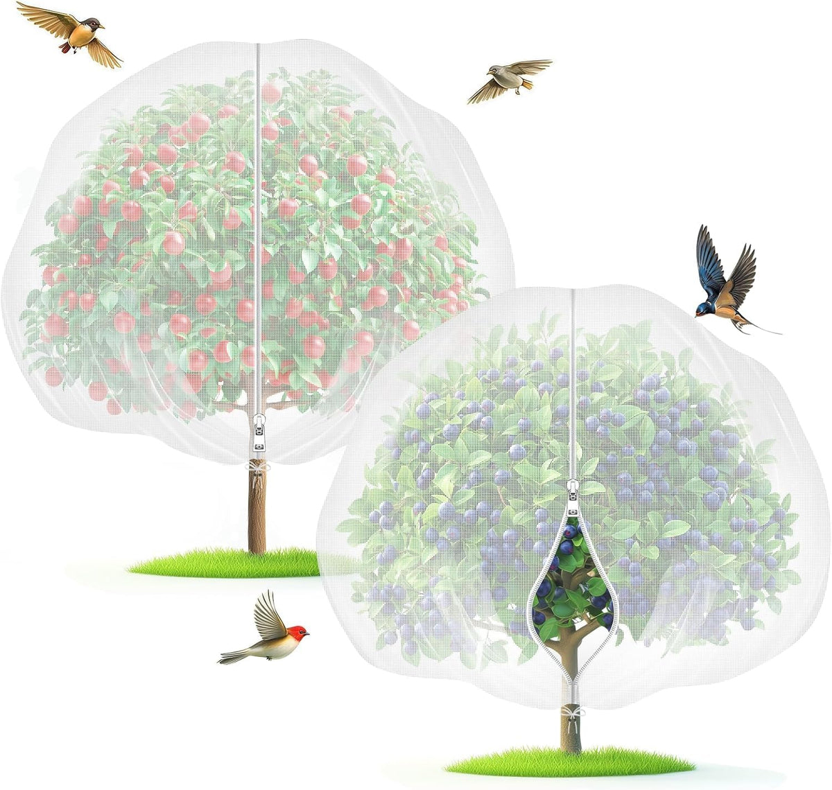 4'x6' Fruit Tree Netting with Zipper & Drawstring