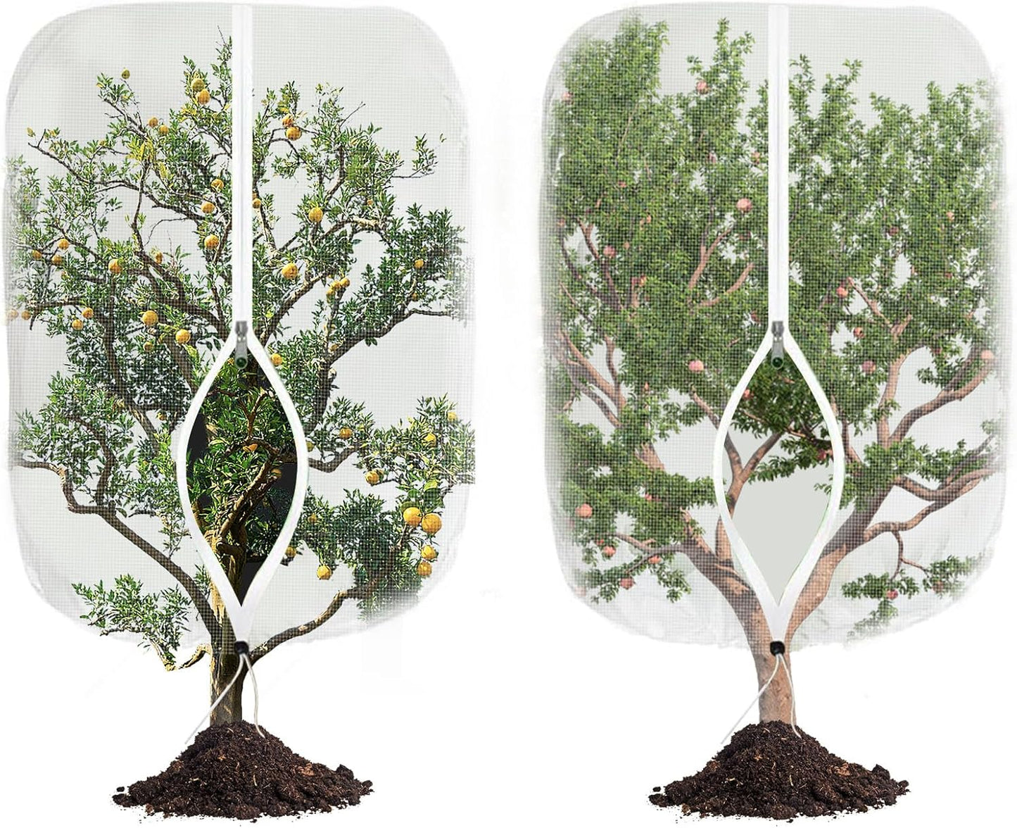 Large Fruit Tree Netting, 2 Pack 10x10Ft Garden Netting Pest Barrier Mesh Covers Bags with Zipper and Drawstring Insect Bird Cover Netting Plant Protection Covers for Vegetables Bushes
