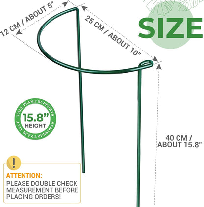 Plant Support, 8PCS Peony Cages and Supports, Plant Stakes for Indoor Plants, Outdoor Plants, Metal Garden Stakes, Plant Holders, Tomato Monstera Hydrangea Support Cage, 10" W x 15.8" H